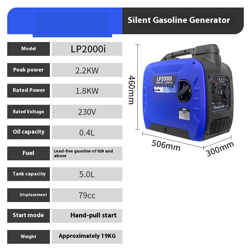 Gasoline Generator 220v Small Home Outdoor Camping Handheld Portable Inverter