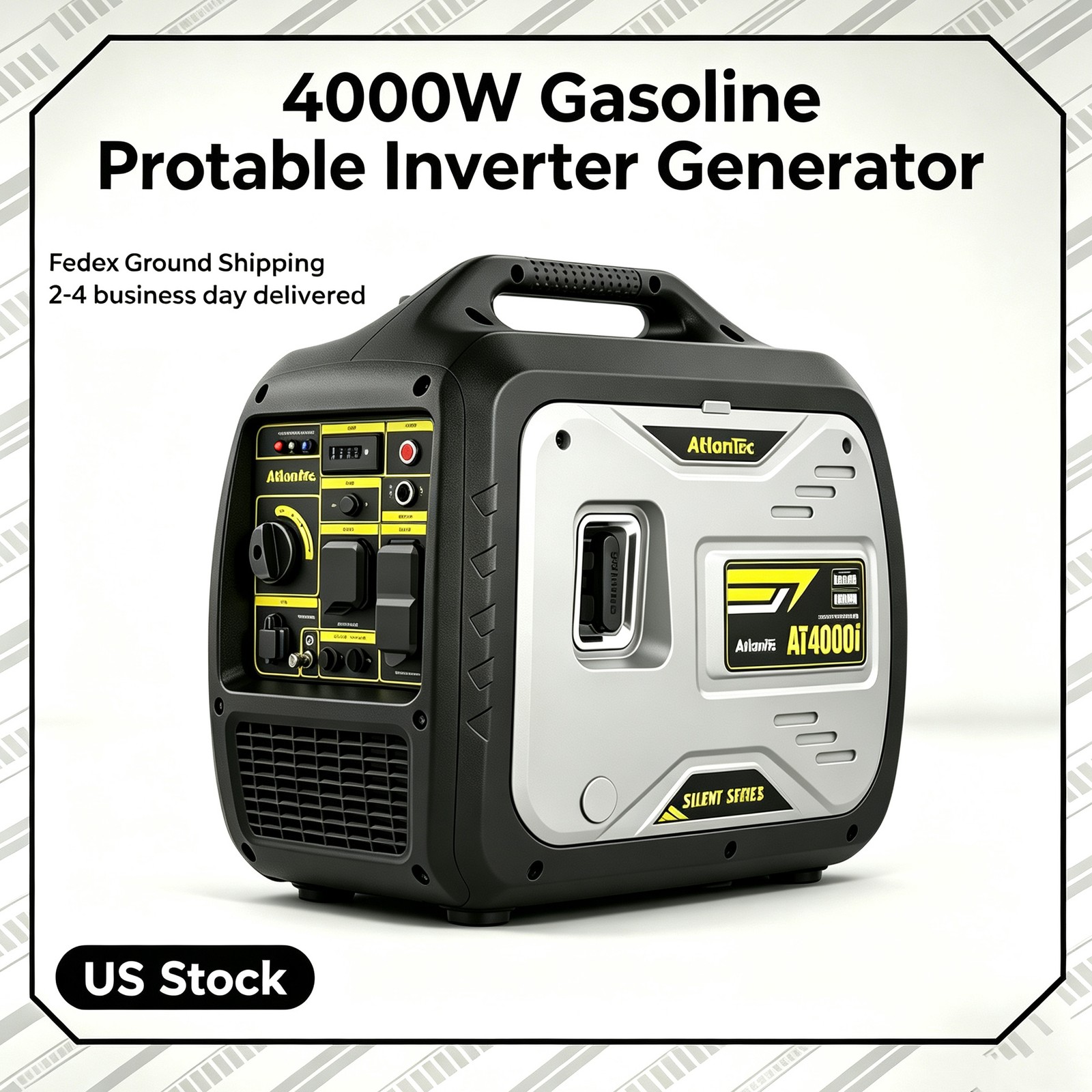4KW Portable Quite Inverter Generator 4 Stroke Gas Powered Home Backup Camping