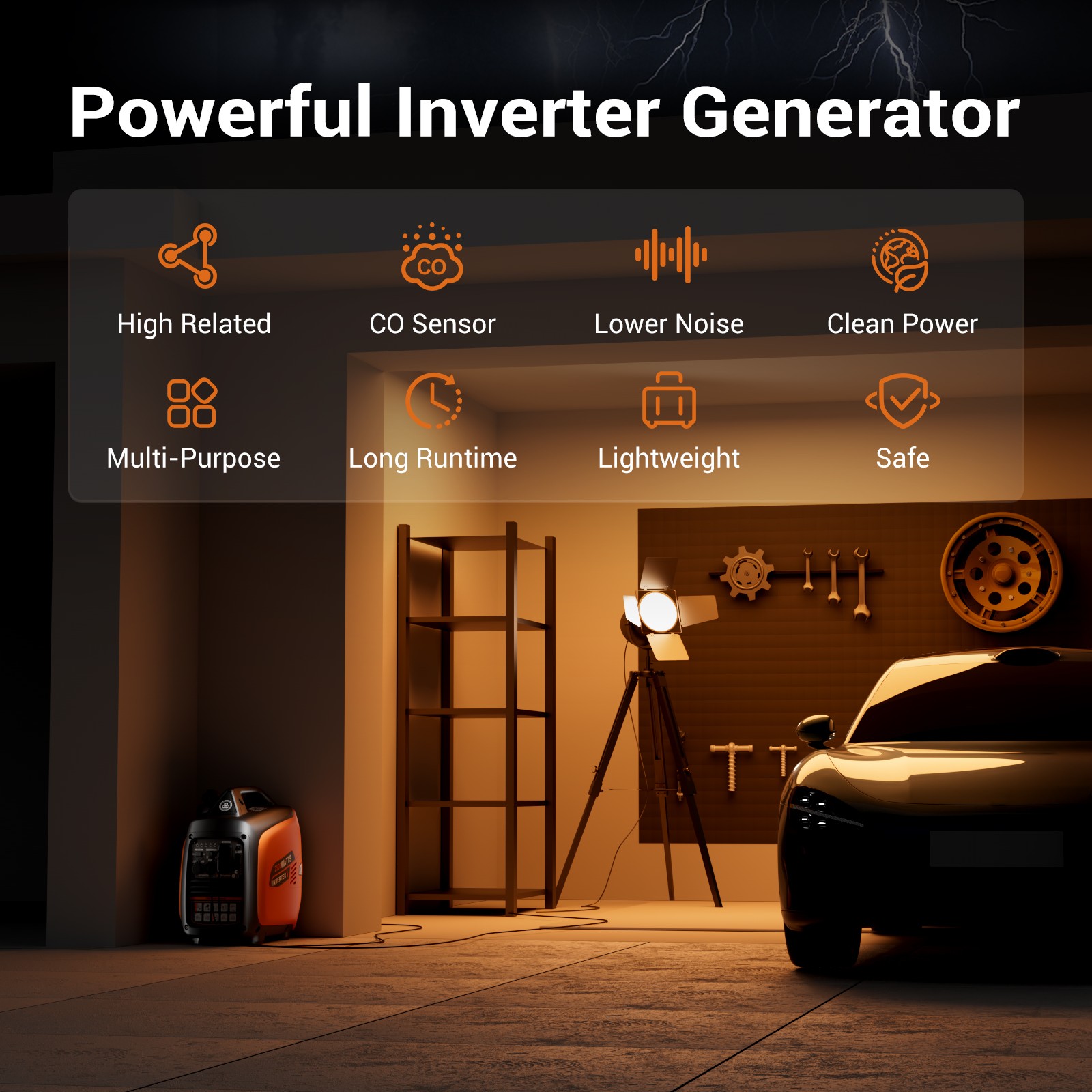 Marcytop 2500 watt Gas generator, Portable Power Stations with Quiet Technology