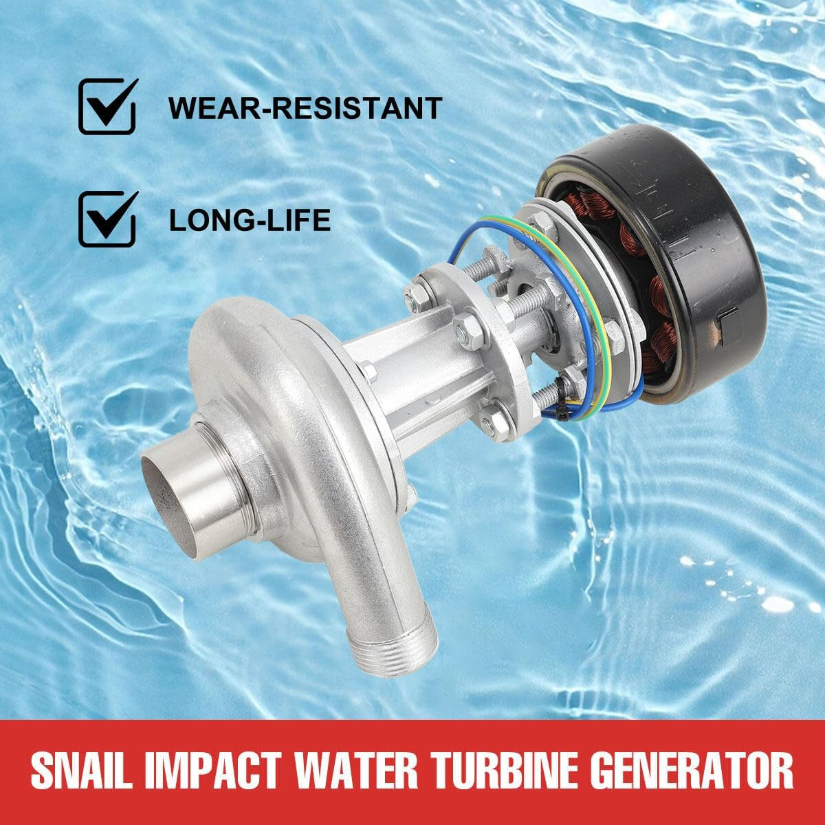 110V-220V 1000W Micro Hydroelectric Generator Water Turbine Generator Portable M