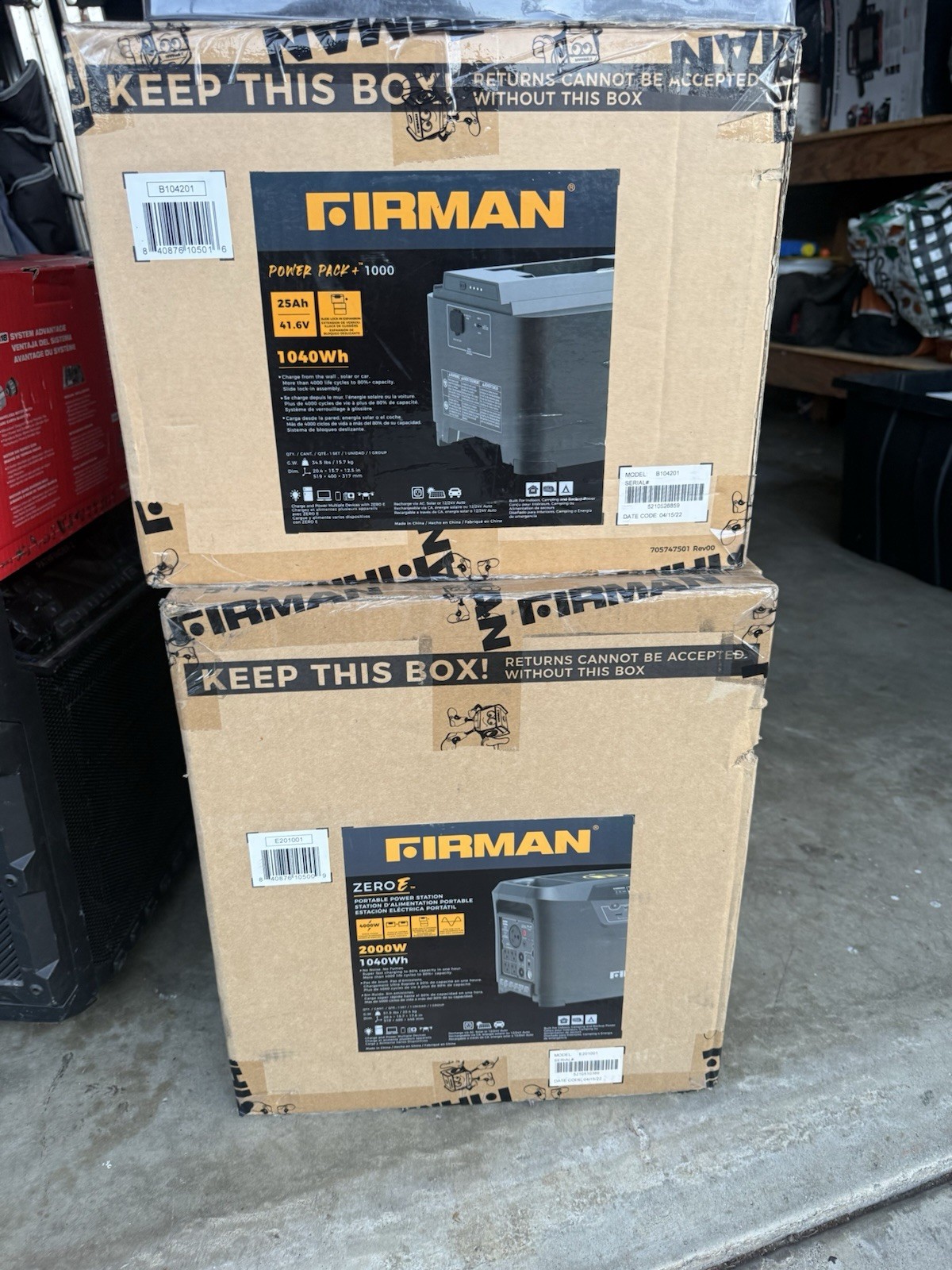 FIRMAN ZERO E PORTABLE EXPANDABLE POWER STATION E201001 and extra battery storag