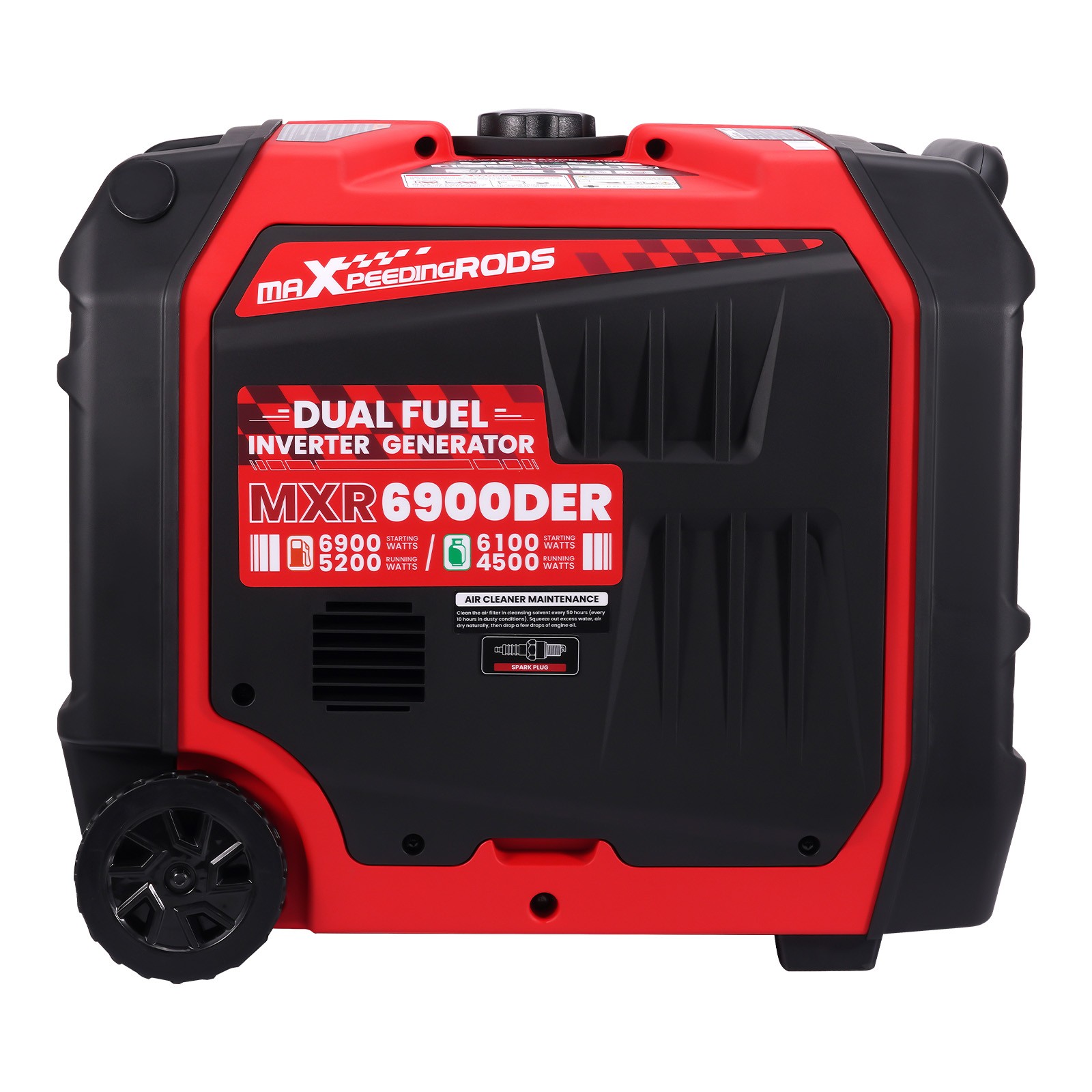 6900W Dual Fuel Quiet Gas/LPG Inverter Generator 120V/240V for Home Backup