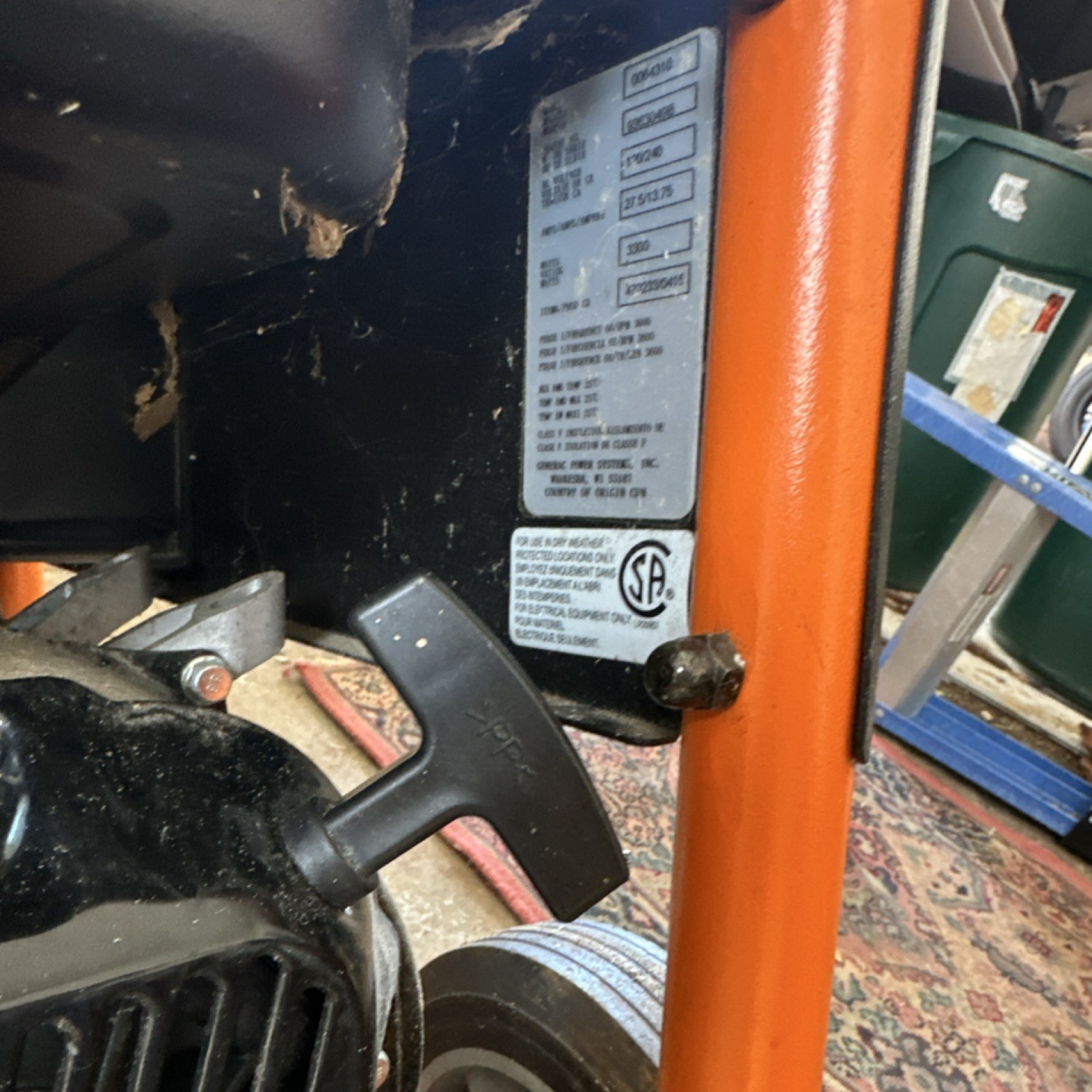 Generac GP3300 Portable Generator 3300W Gasoline Black Orange