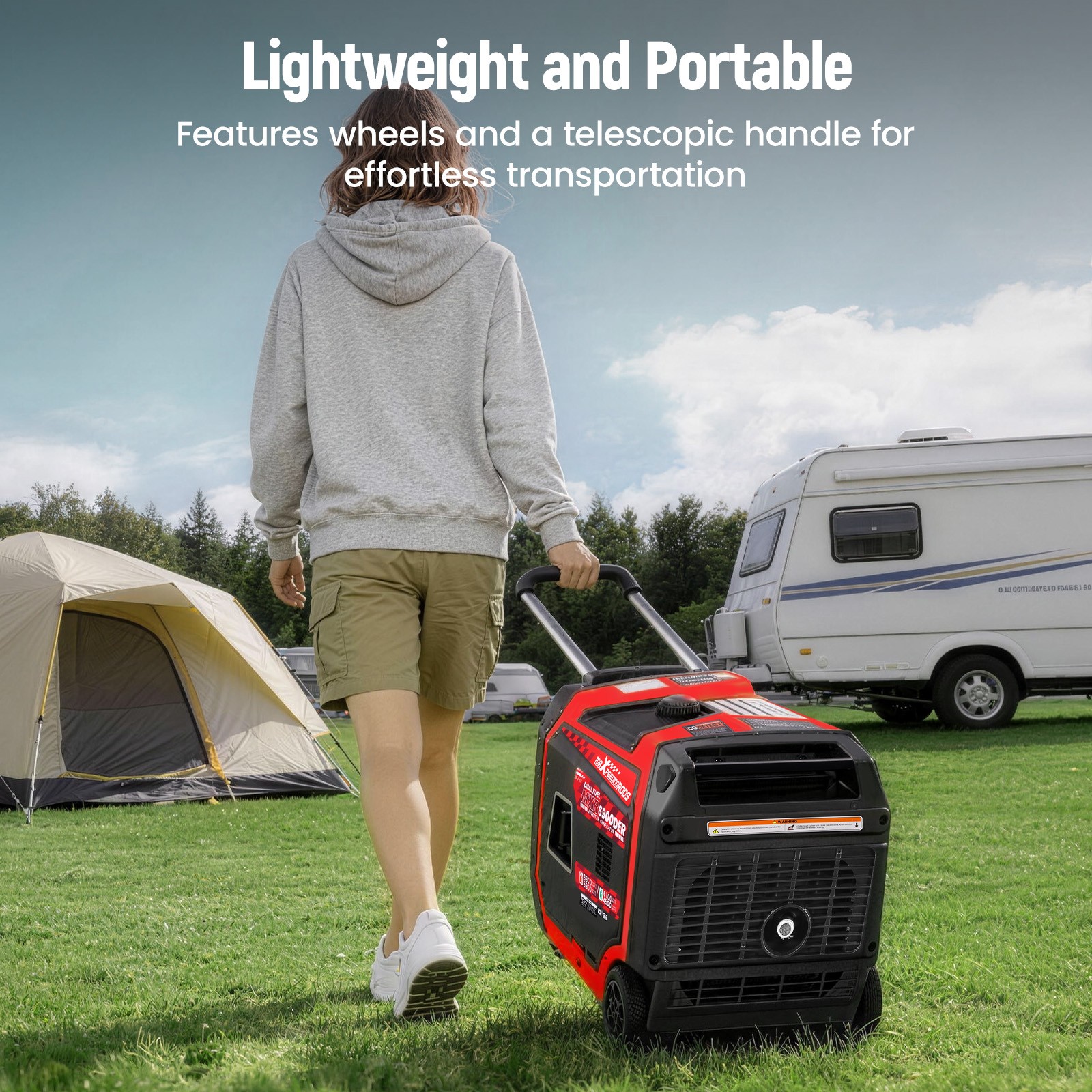 6900W Dual Fuel Quiet Gas/LPG Inverter Generator 120V/240V for Home Backup