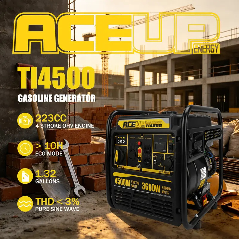 4500W Inverter Generator Gas 4-Stroke 223CC Hurricane, Emergency & Outdoor Use