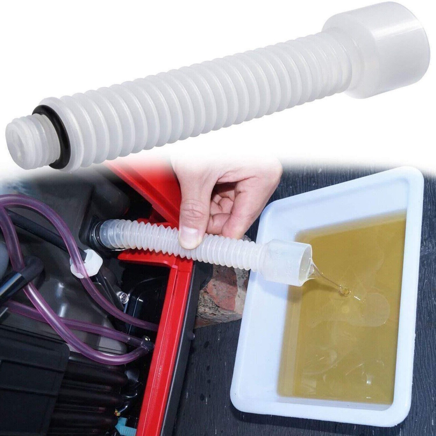 White Flexible Mess Free Oil Change Funnel Tube for Honda Inverter Generator✈