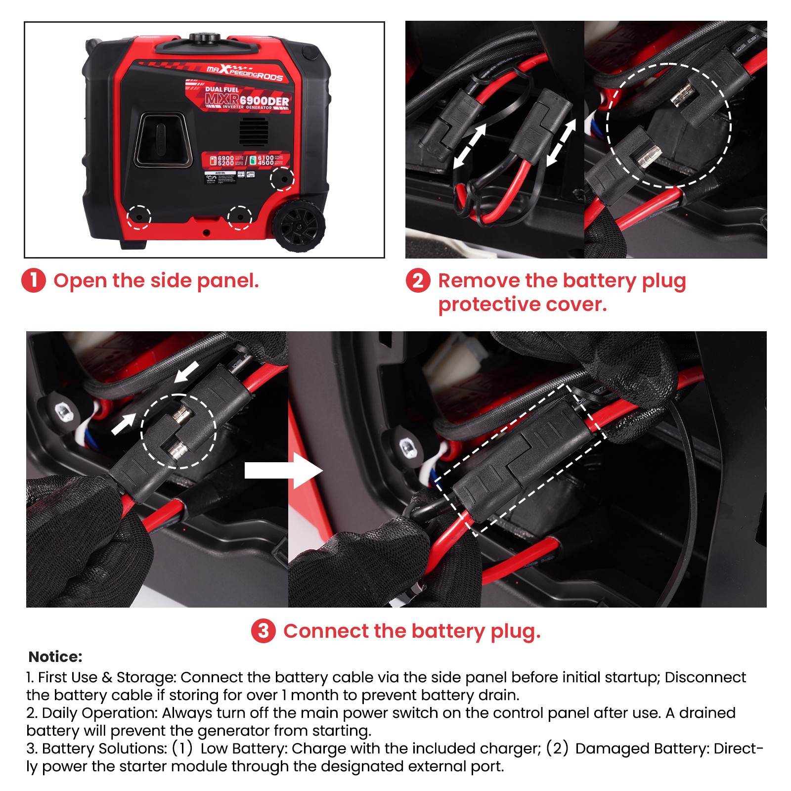 Gas/Propane & 120/240V Generator 5200W – Electric Start + Emergency Start Port