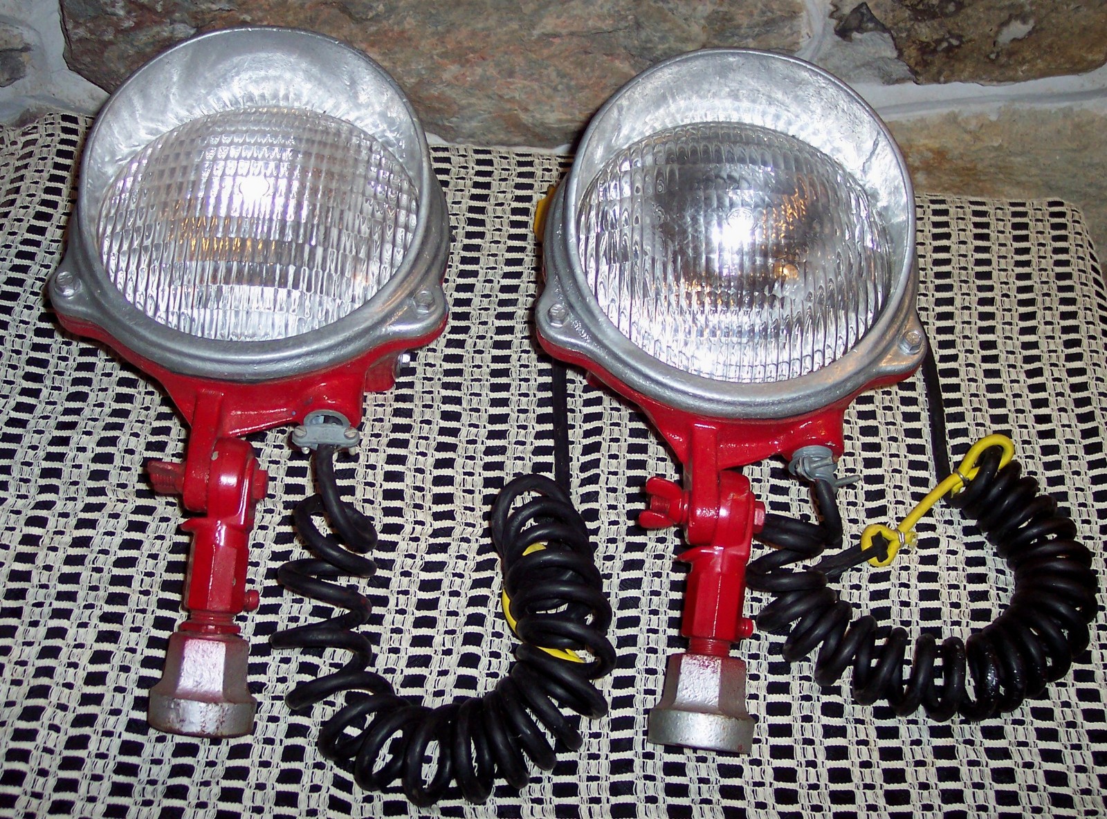 Pair of Industrial Adjustable Generac Spot Lights Headlight Assembly