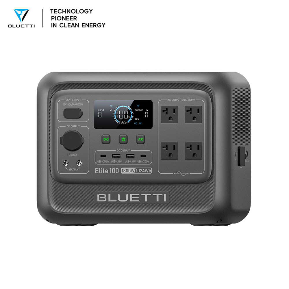 BLUETTI Elite 100 V2 1024Wh Power Station+100W Solar Panel Solar Generator