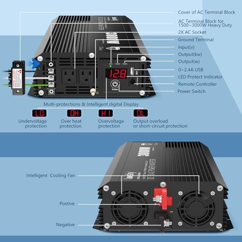 3000 Watt Power Inverter 3000W 12V DC to 110V 120V AC 3000 Watt Inverter