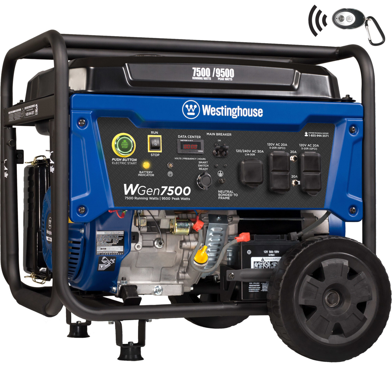 Westinghouse 9,500-W Portable RV Ready Gas Powered Generator with Remote Start