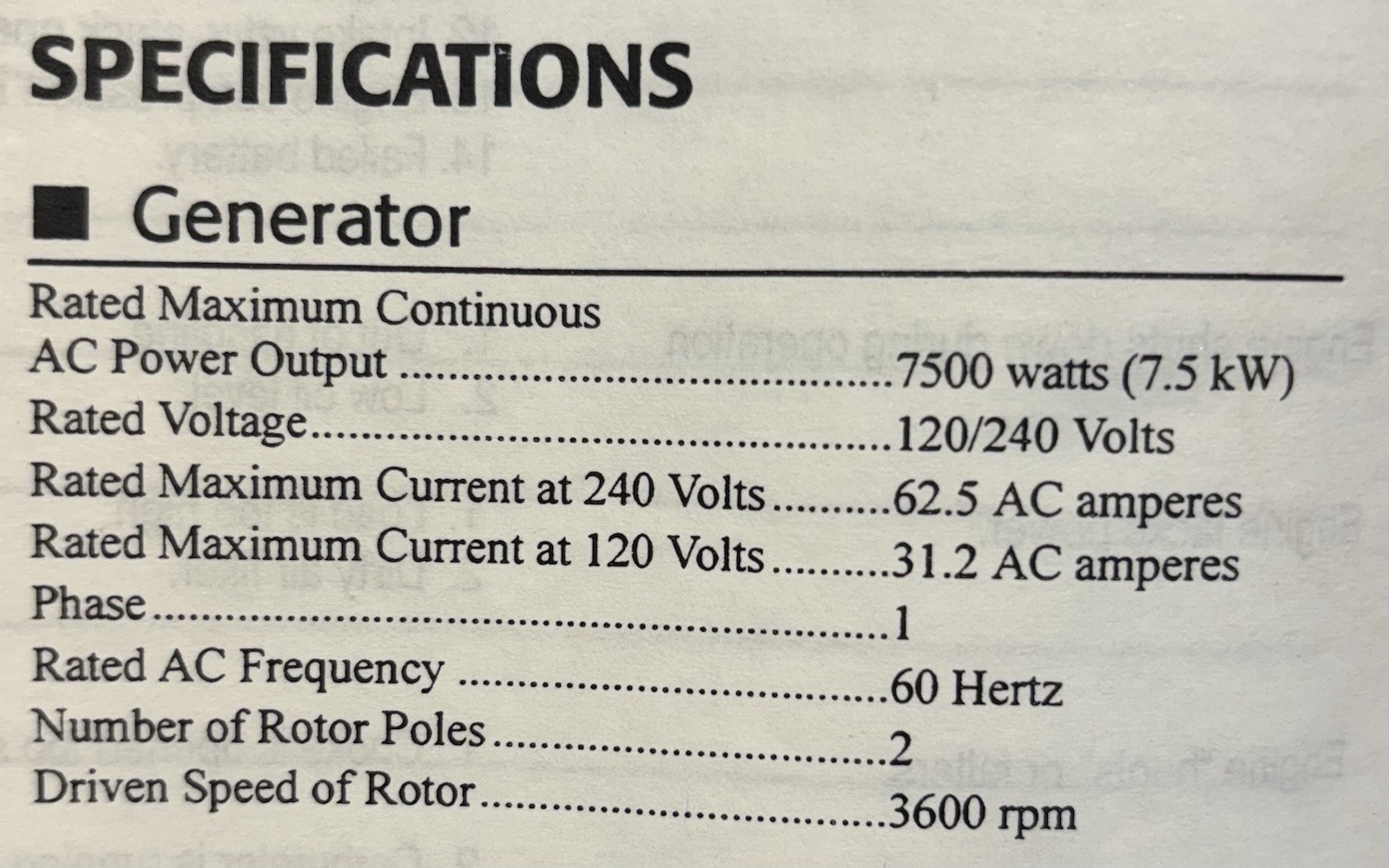 7500EXL Generac Overhead Valve Industrial Generator 9400 Surge Watts 1019-0