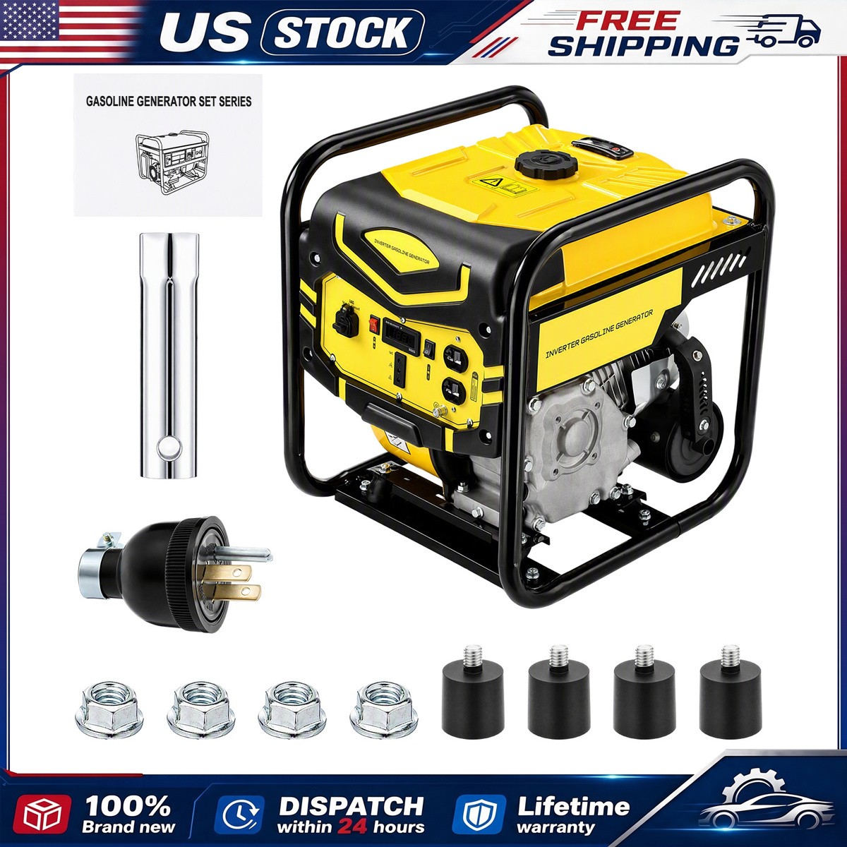 For Home Backup Recreation Quiet Inverter Generator Gasoline Powered 110V Outlet