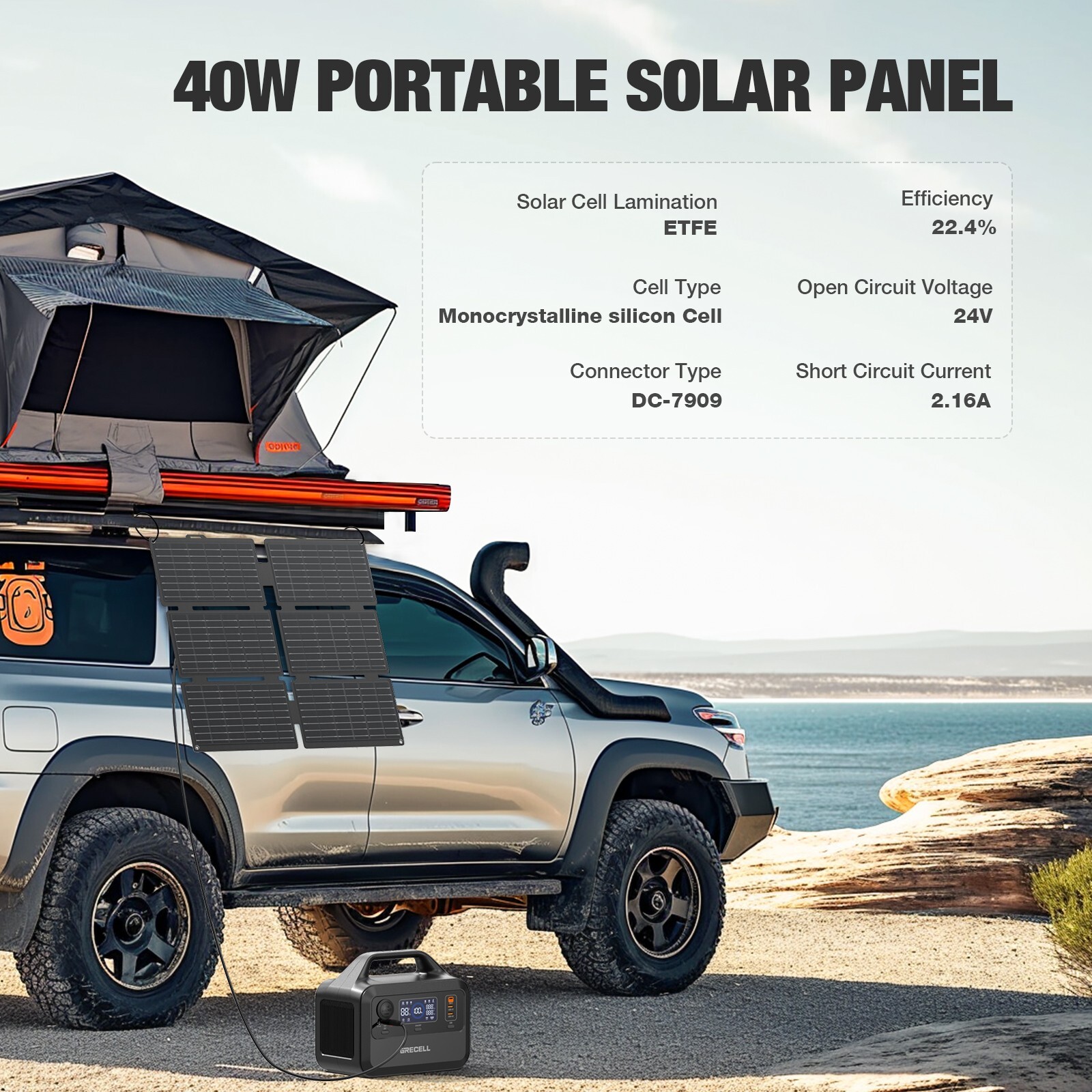 300W Power Station Portable Solar Generator + 40W Solar Panel Kit Grecell(USED)