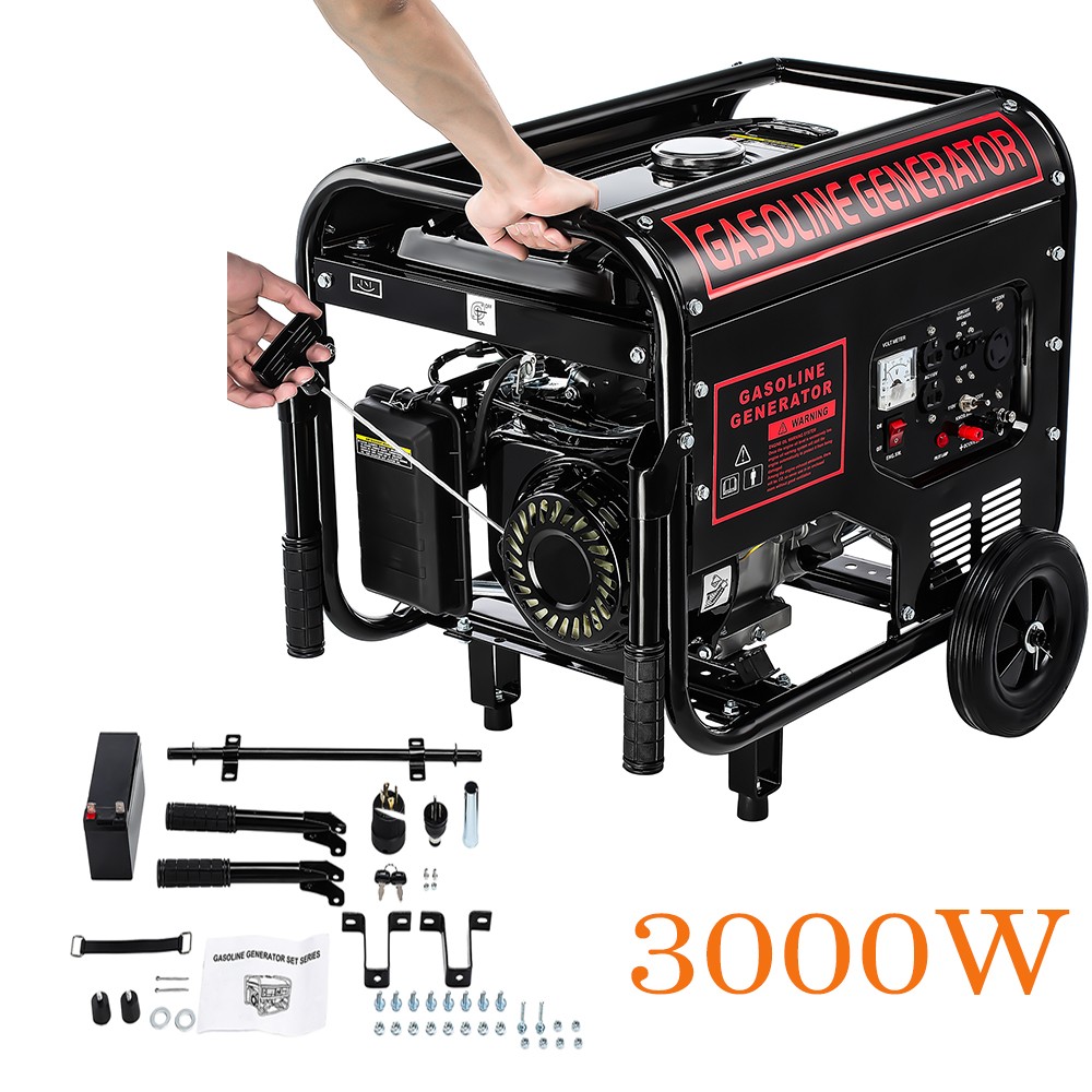 3000W Portable Generator Gas Powered 4 Stroke 110V&220V for Home Construction