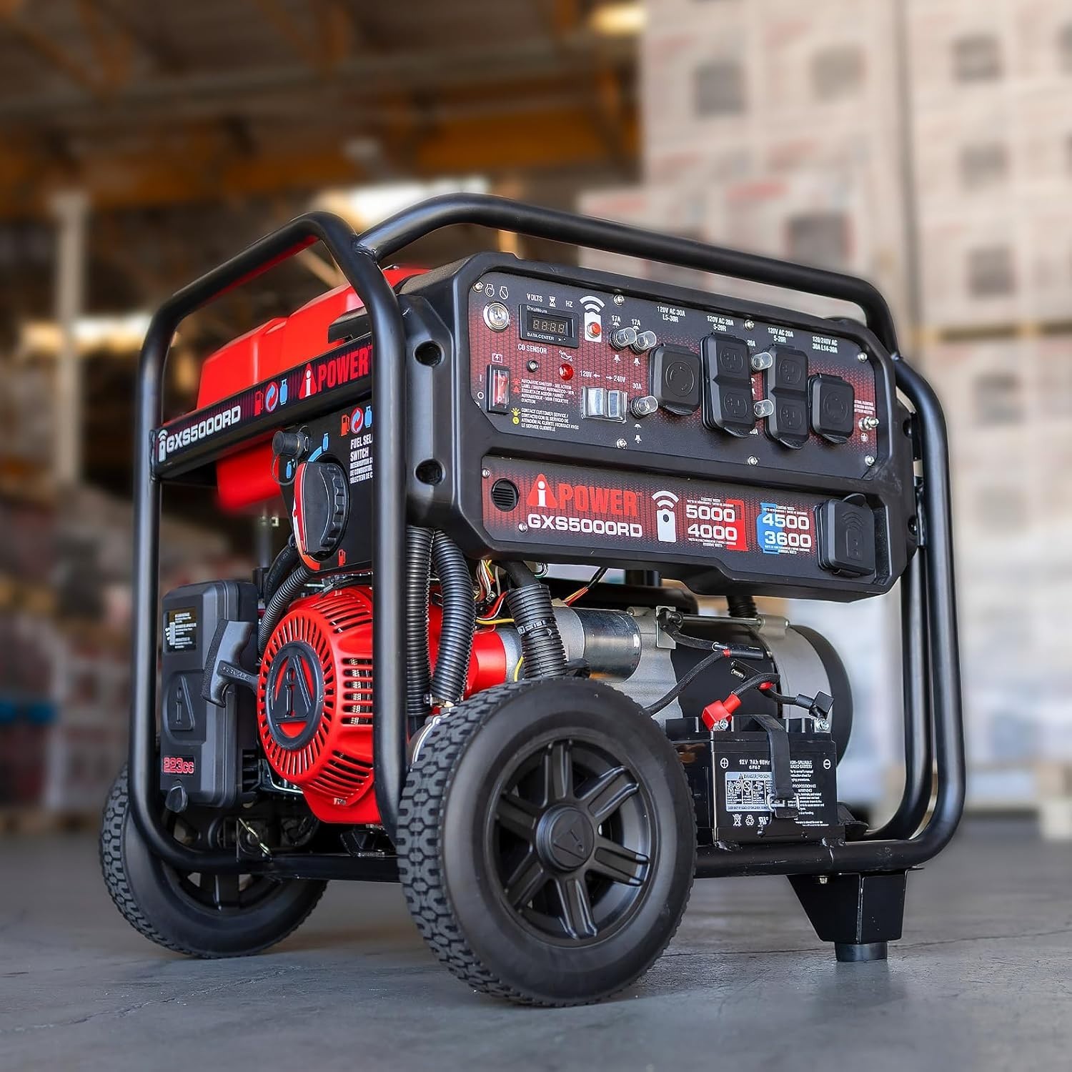 A-iPower GXS5000RD Remote Dual Fuel Portable Generator