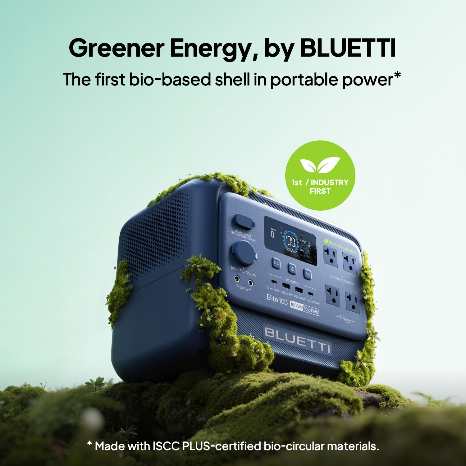 BLUETTI Elite 100 V2 Bio-based 1024Wh 1800W Portable Power Station for Travel