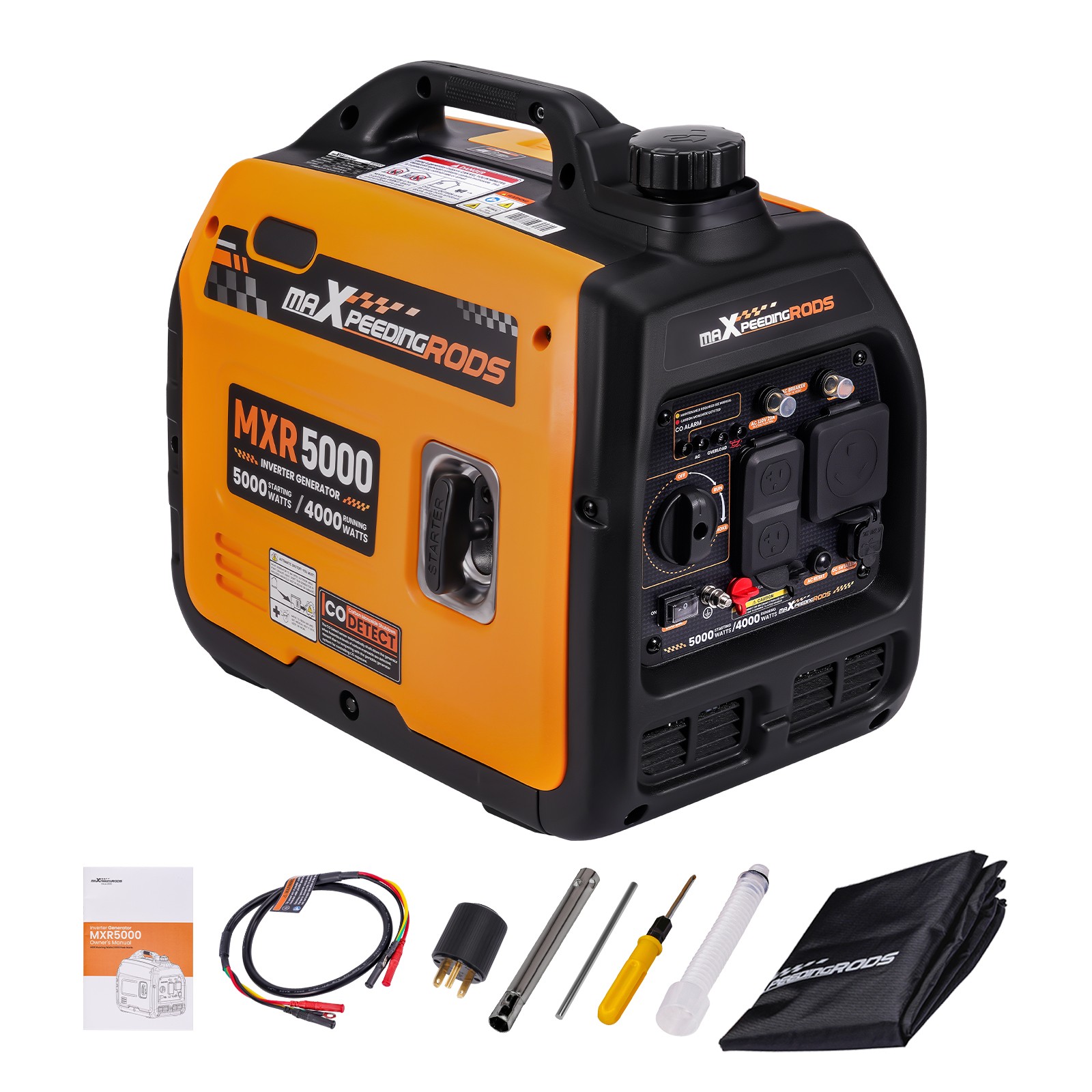 CO Auto Shutdown Portable Generator – 5000W Gas with ECO Mode & Low Oil Alert