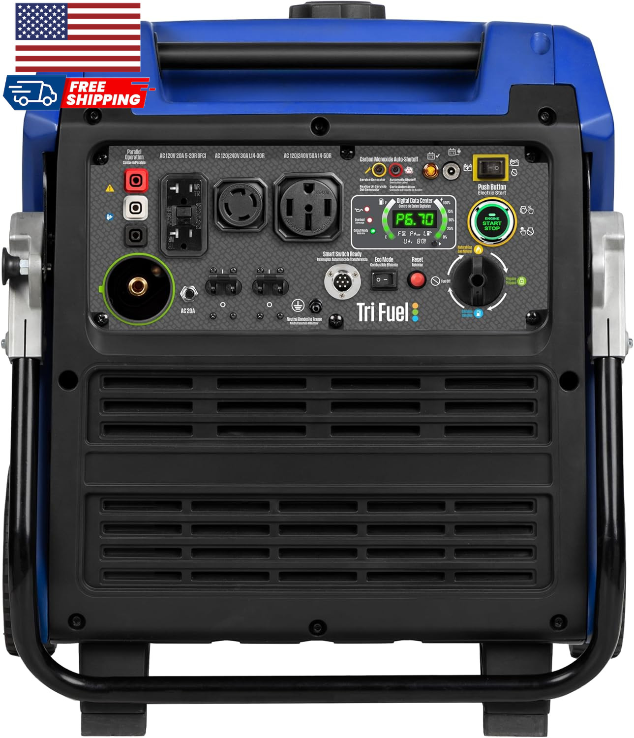 Westinghouse 11000 Peak Watt Tri-Fuel Portable Inverter Generator Remote Start