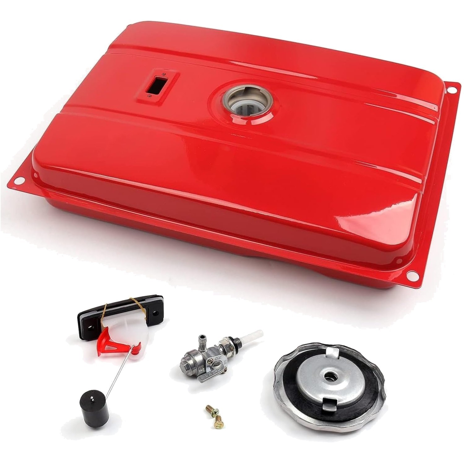 Durable 7 Gallon Iron Generator Fuel Tank with Filter & Valve for EC6500