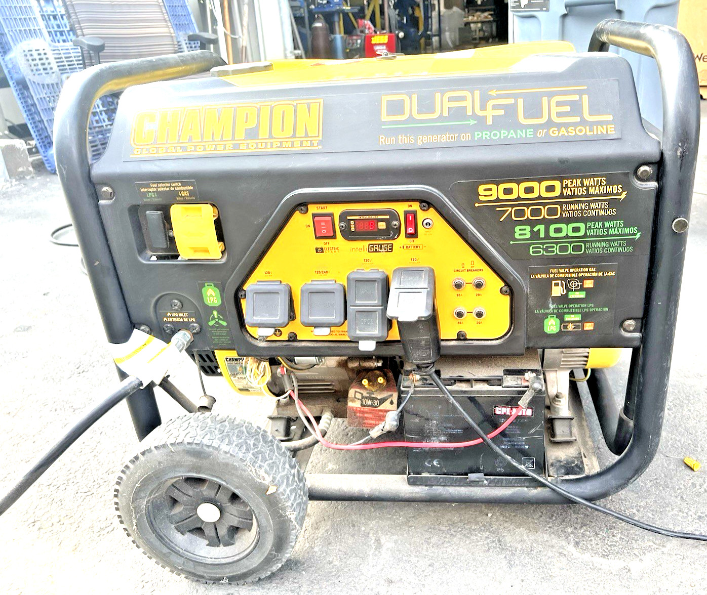 Champion Global Power Equipment 9000 Watt Dual Fuel Portable Generator/Tested