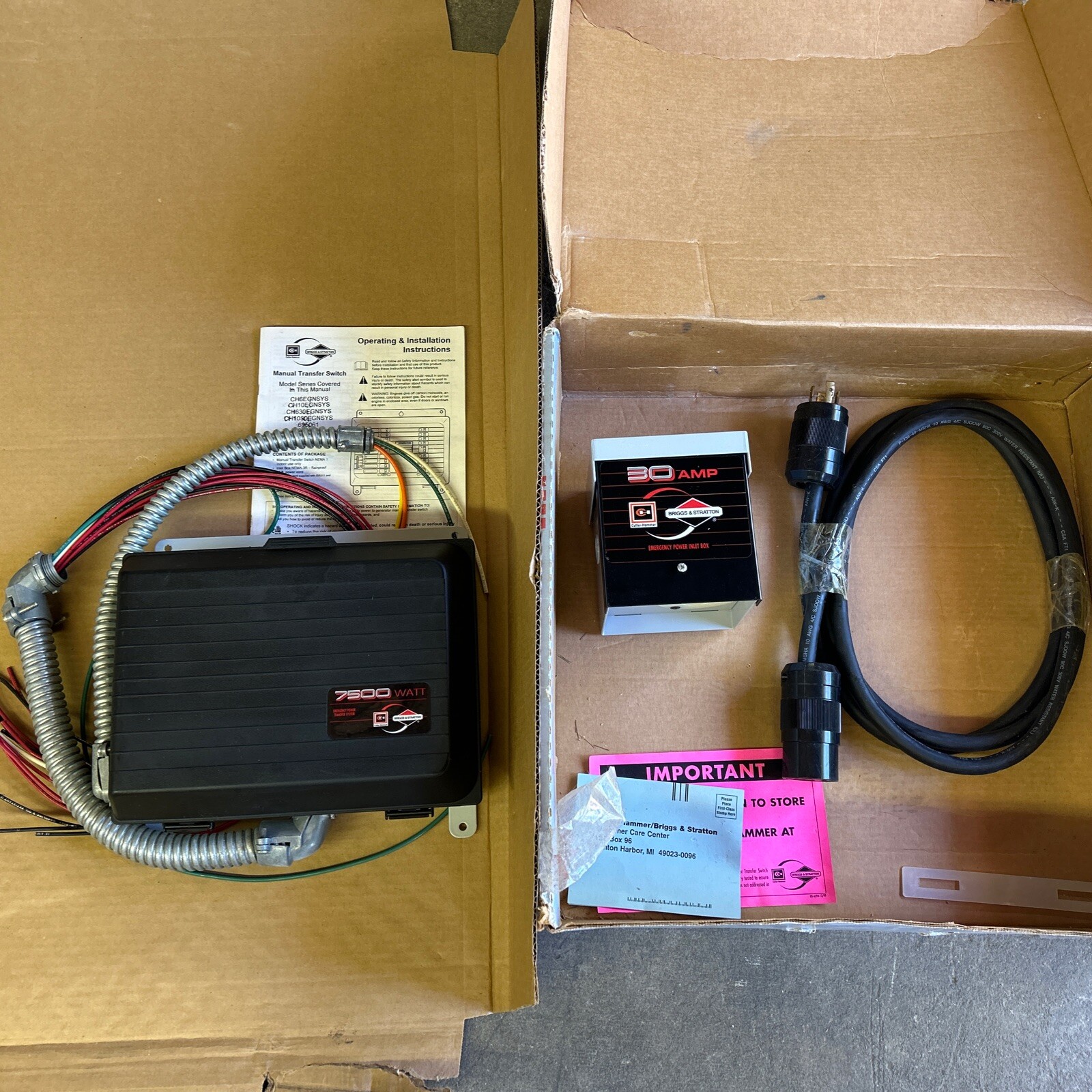 Cutler-Hammer, Briggs & Stratton 7500 Watt Emergency Power Transfer System