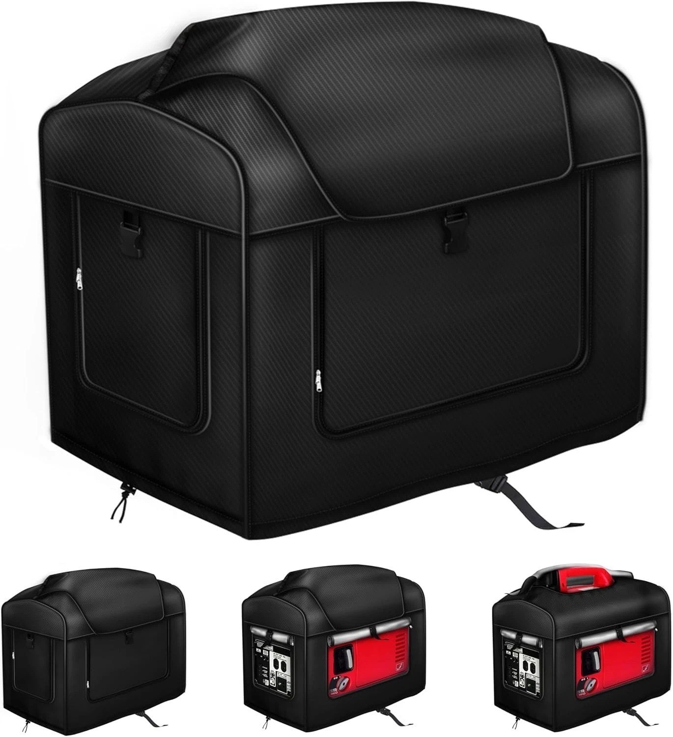 Waterproof Portable Generator Cover 21.7×13.8×17.4in – Durable Black Oxford