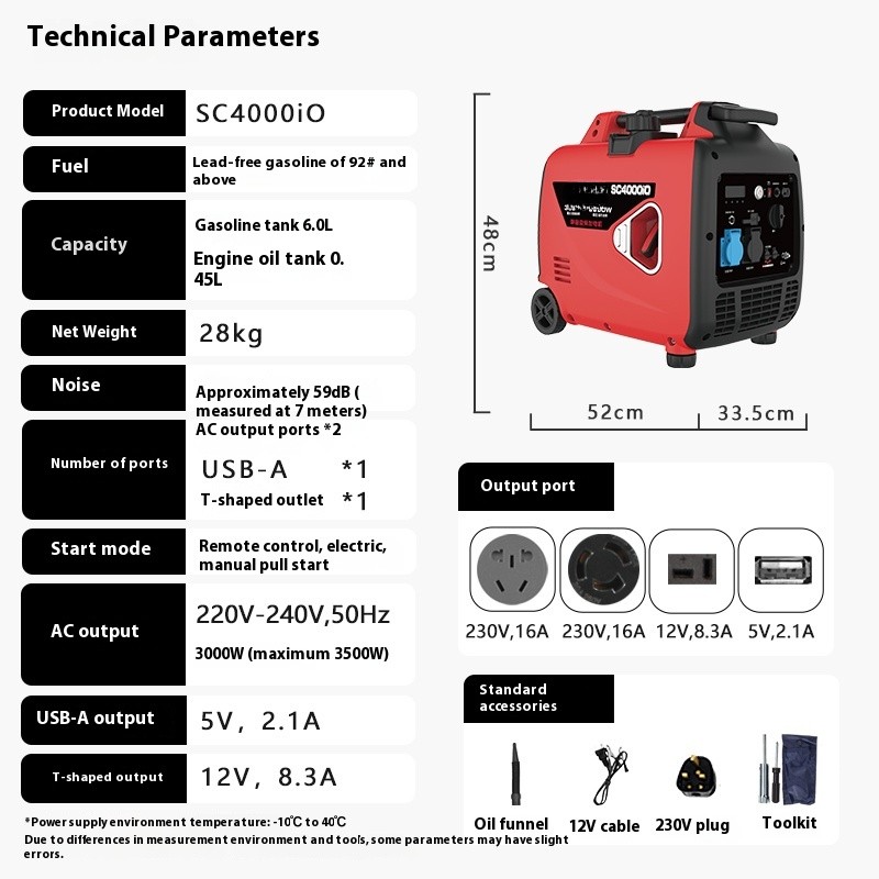 Silent Inverter Gasoline Generator 220v Household Portable Home Generator
