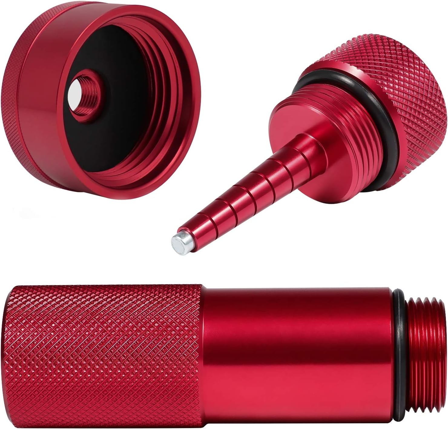 Generator Aluminum Extended Run Gas Cap with Brass Funnel for Honda EU2200i Red