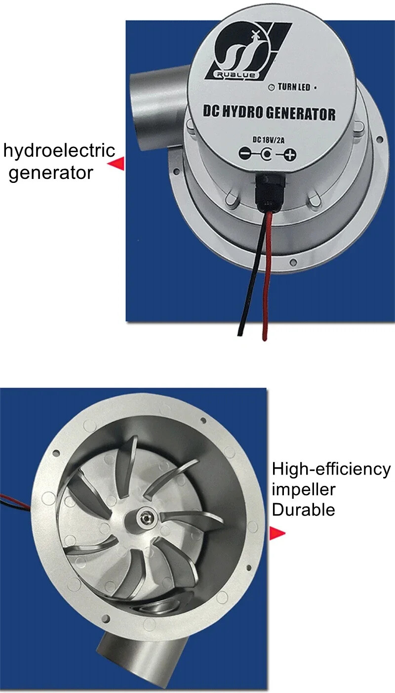 High Efficiency Brushless DC Micro Hydroelectric Generator Water Turbine 12V 24v