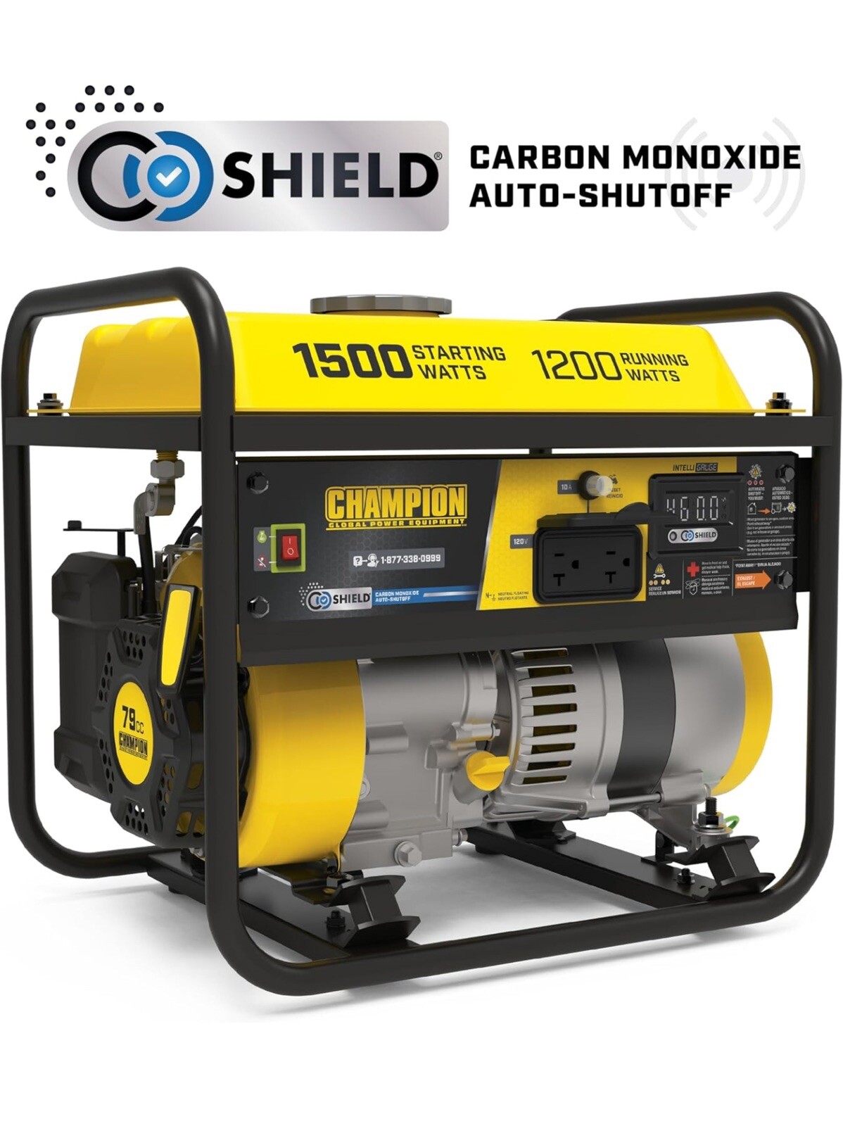 Champion Power Equipment 1500-Watt Portable Generator with CO Shield