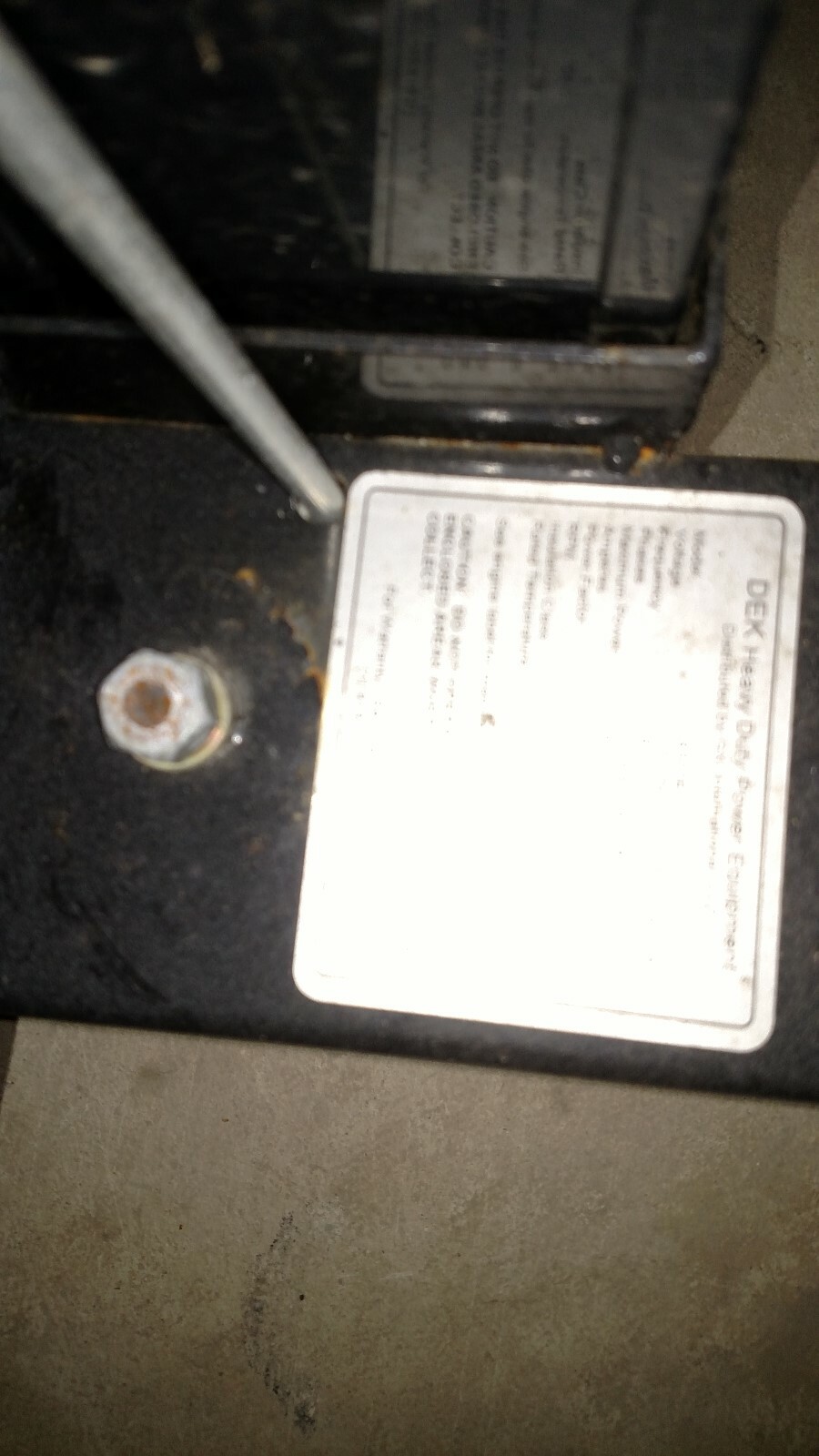 DEK 6500 PORTABLE GAS GENERAT0R