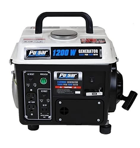 Portable 1,200 Peak Watts Generator with 5-Hour Runtime – Black/White Elegance