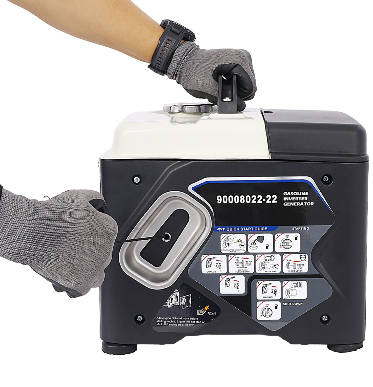 1200W Portable Inverter Generator Petrol Silent Engine Camping RV Travel Jobsite