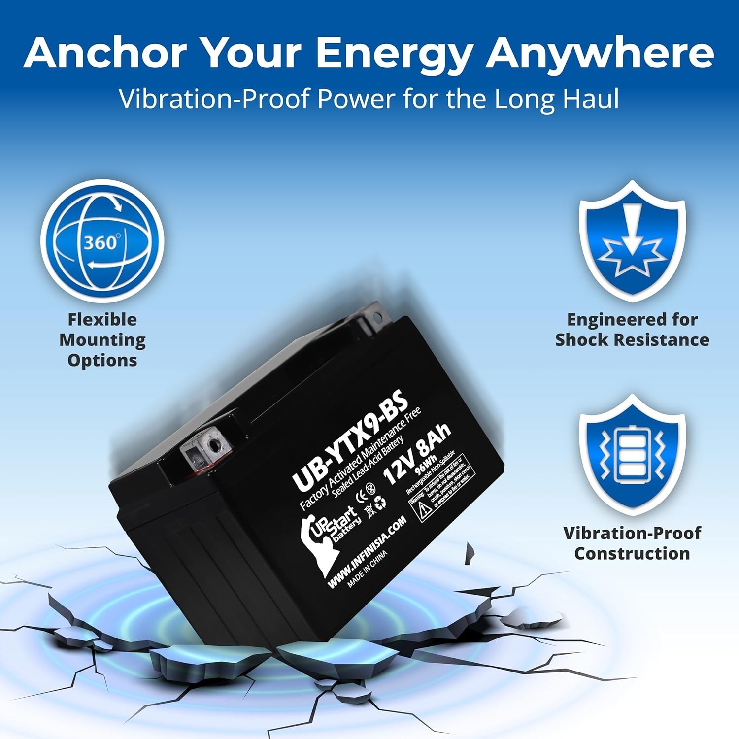 Leakproof 12V AGM Battery with Secure Terminal Alignment**