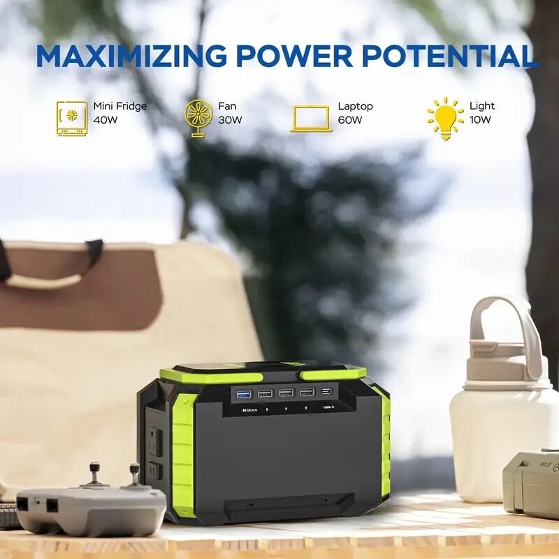 Portable Power Station 150Wh Camping Solar Generator Laptop ‎ 40Watt Panel