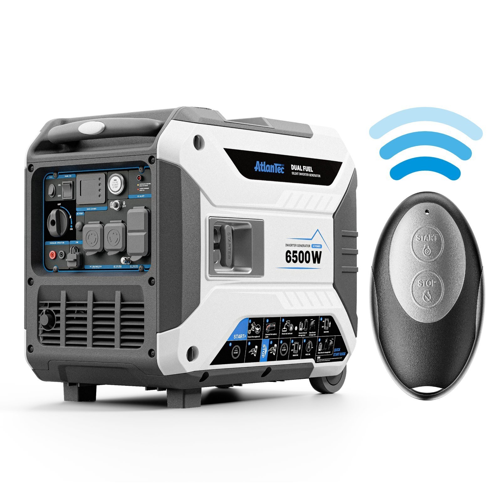 Quiet Portable 6500W Inverter Generator 4-Stroke 11L Remote Start For Jobsite