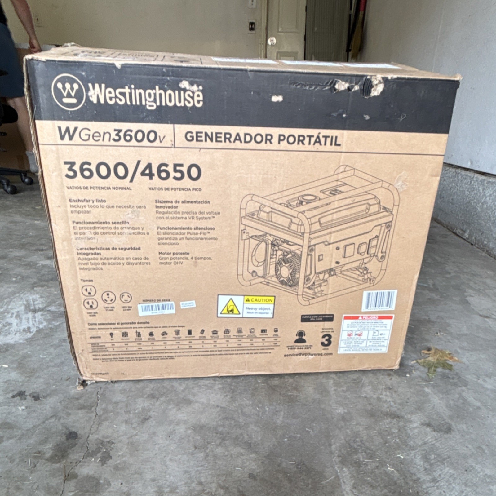 Westinghouse WGen3600V Portable Gas Generator 3600/4650W 120V Home Backup
