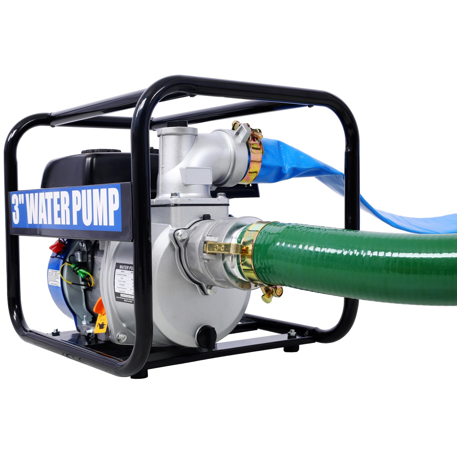 209cc 7HP 4 stroke OHV ENGINE Gas Powered Semi Trash Water Pump 50 ft Hose
