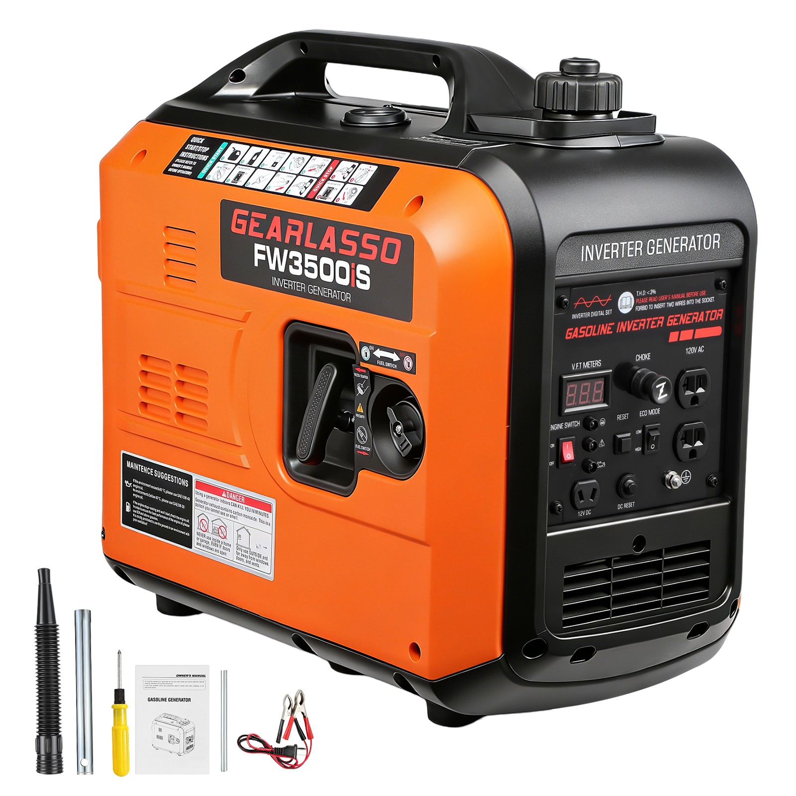 5000W Generator Construction Electric Start Lightweight Parallel Ready CO Sensor