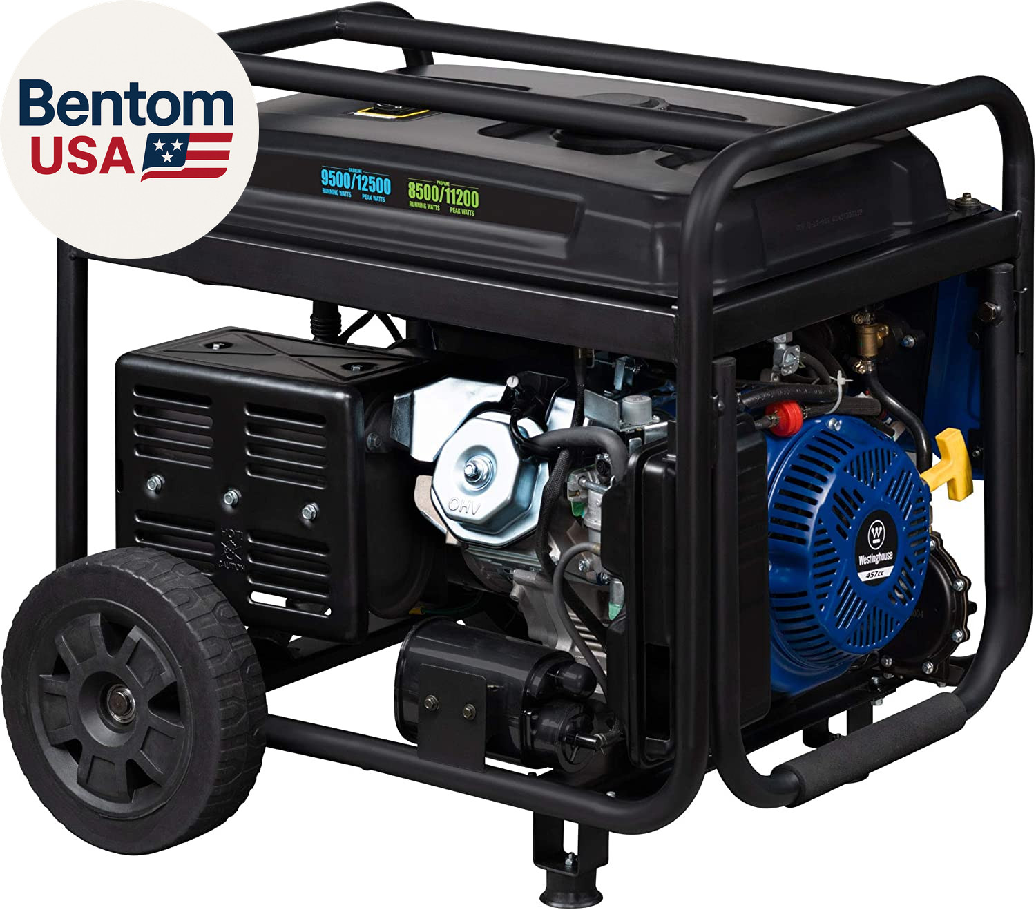 12500 Watt Dual Fuel Home Backup Portable Generator, Remote Electric Start, Tran