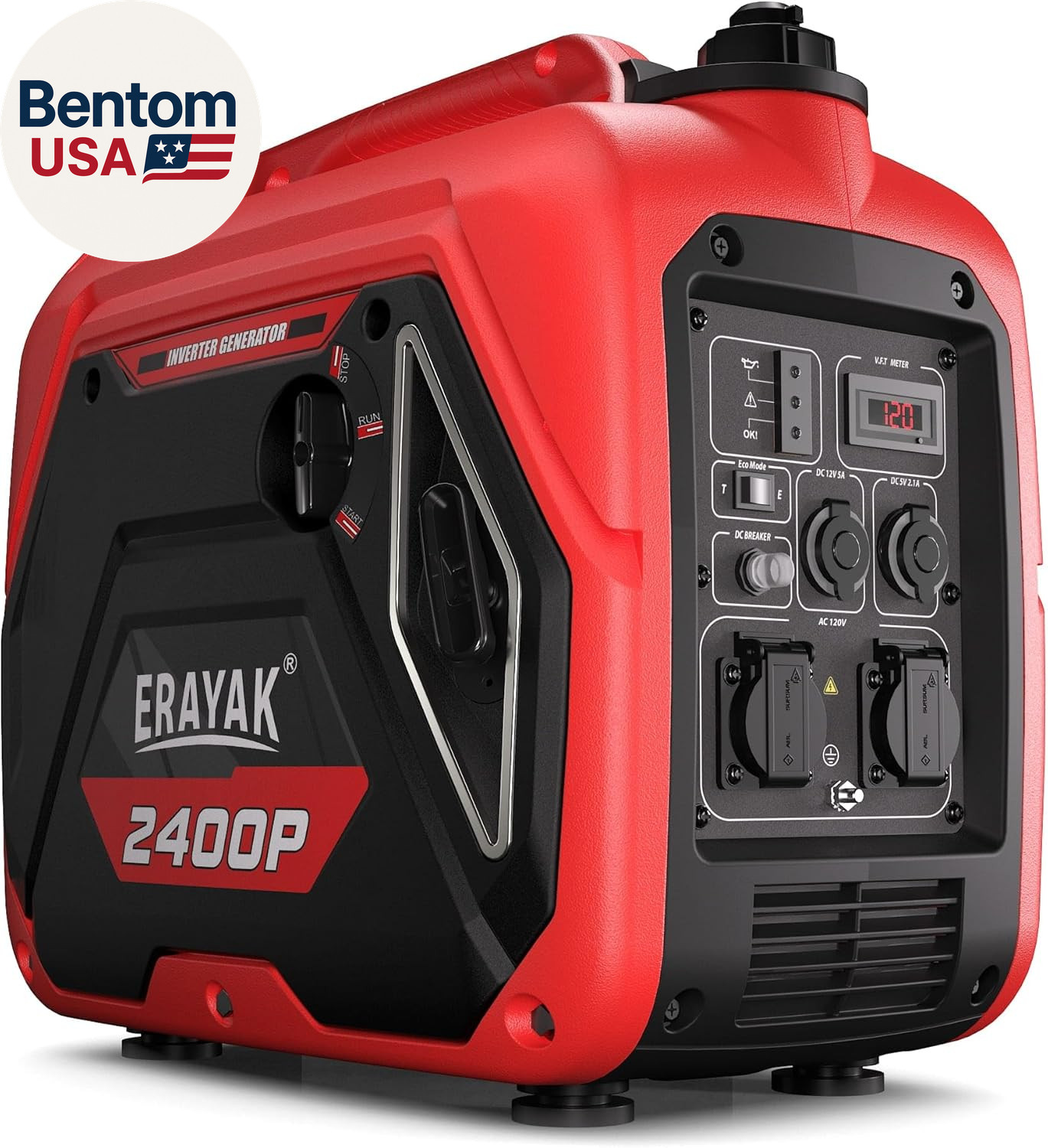 2400W Portable Inverter Generator for Home Use, Super Quiet Small Generator for
