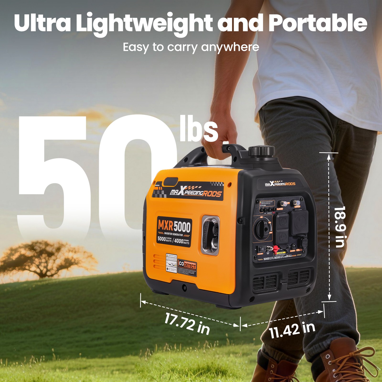 5000W Inverter Generator CO Auto Shutdown – Safe for Family Home Backup Storms
