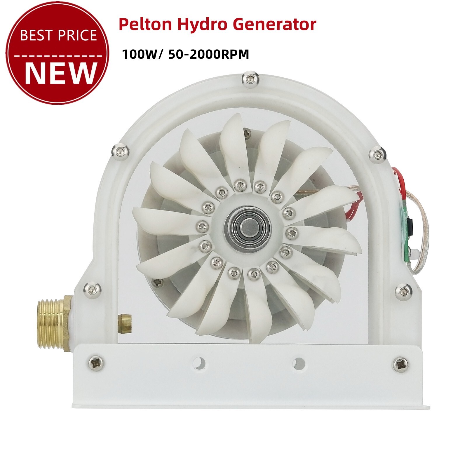 50-2000RPM Pelton Hydro Generator 100W Impulse Hydroelectric Generator ts23