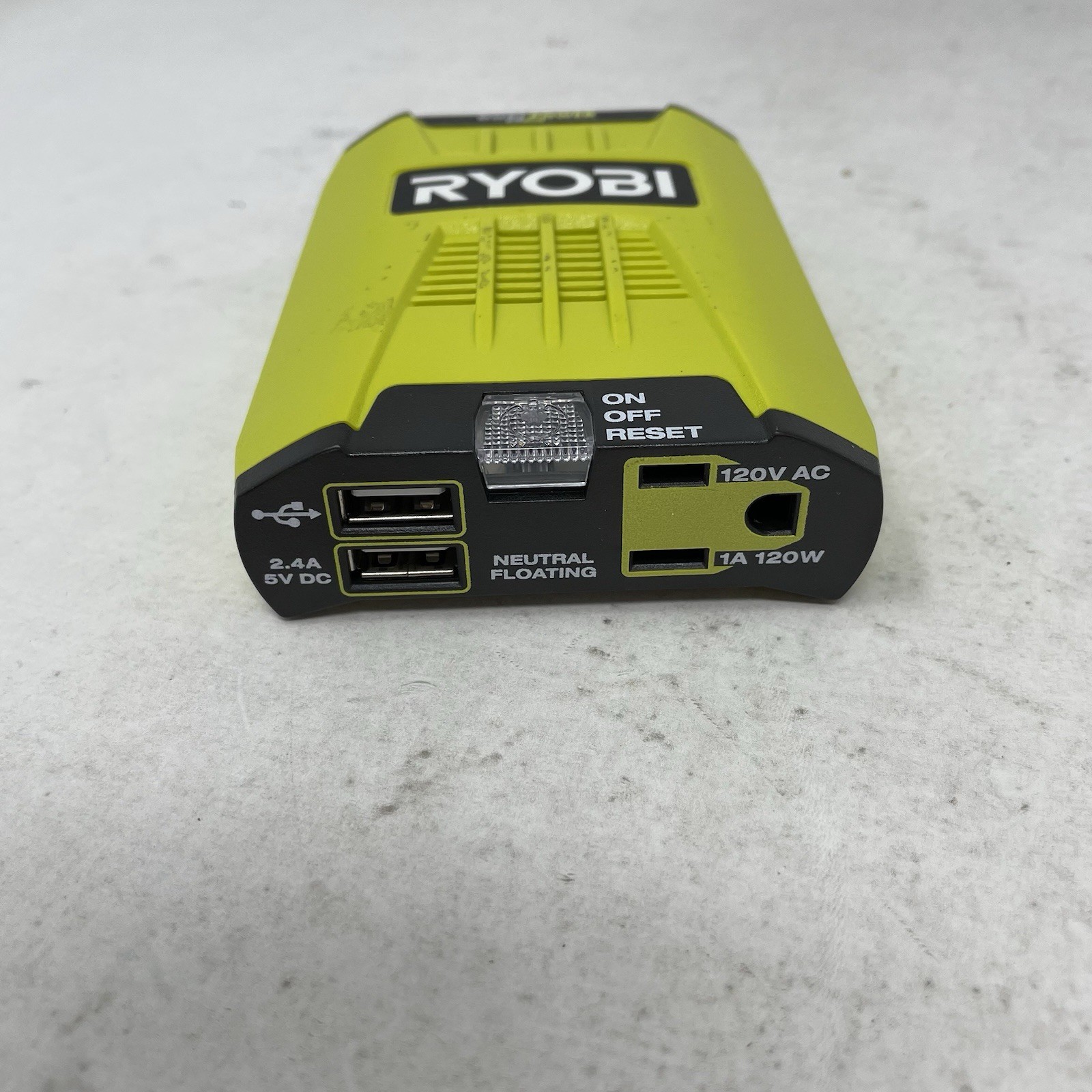 RYOBI 18V 120-Watt 12V Automotive Power Inverter W/ Dual USB Ports RYi120avnm