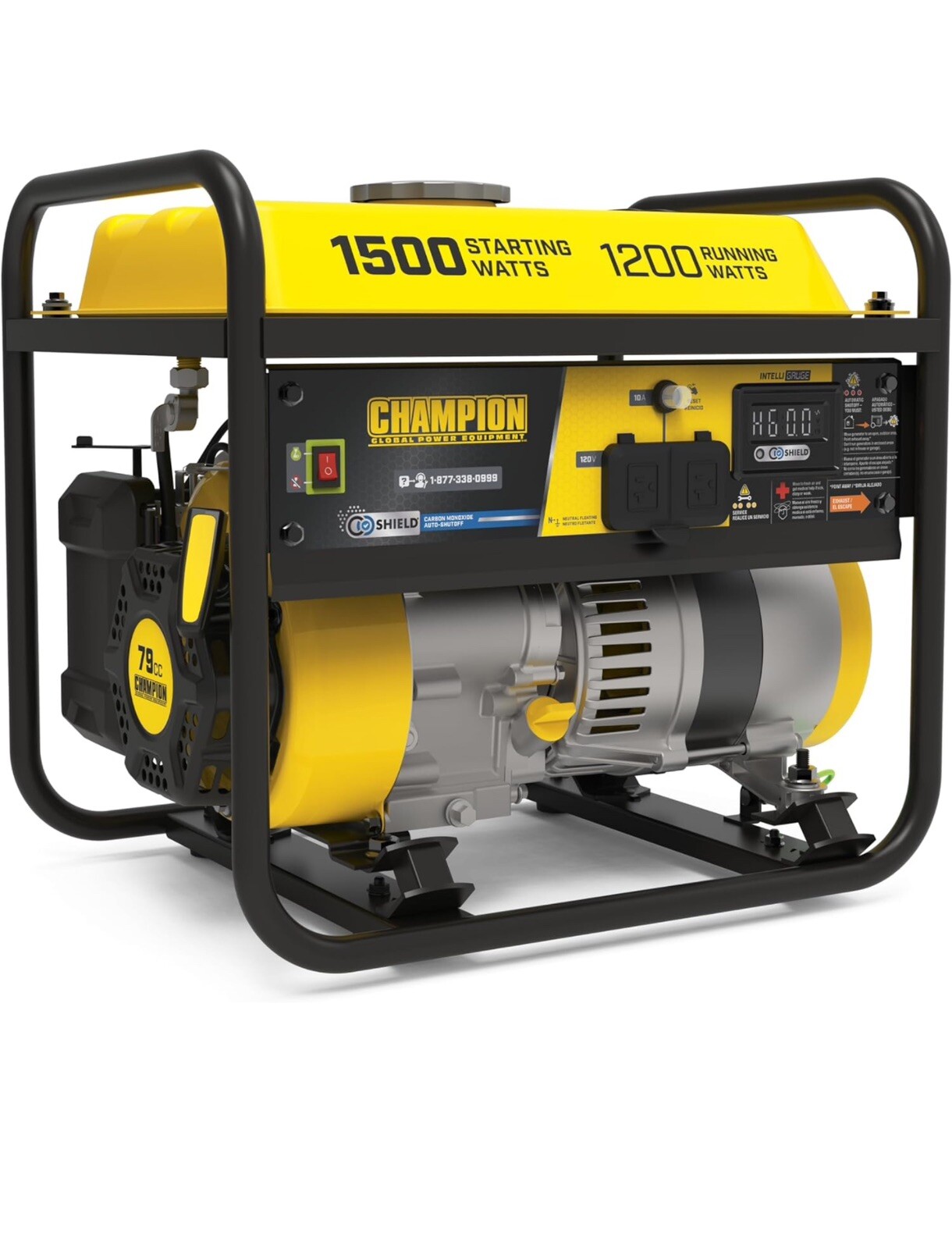 Champion Power Equipment 1500-Watt Portable Generator with CO Shield