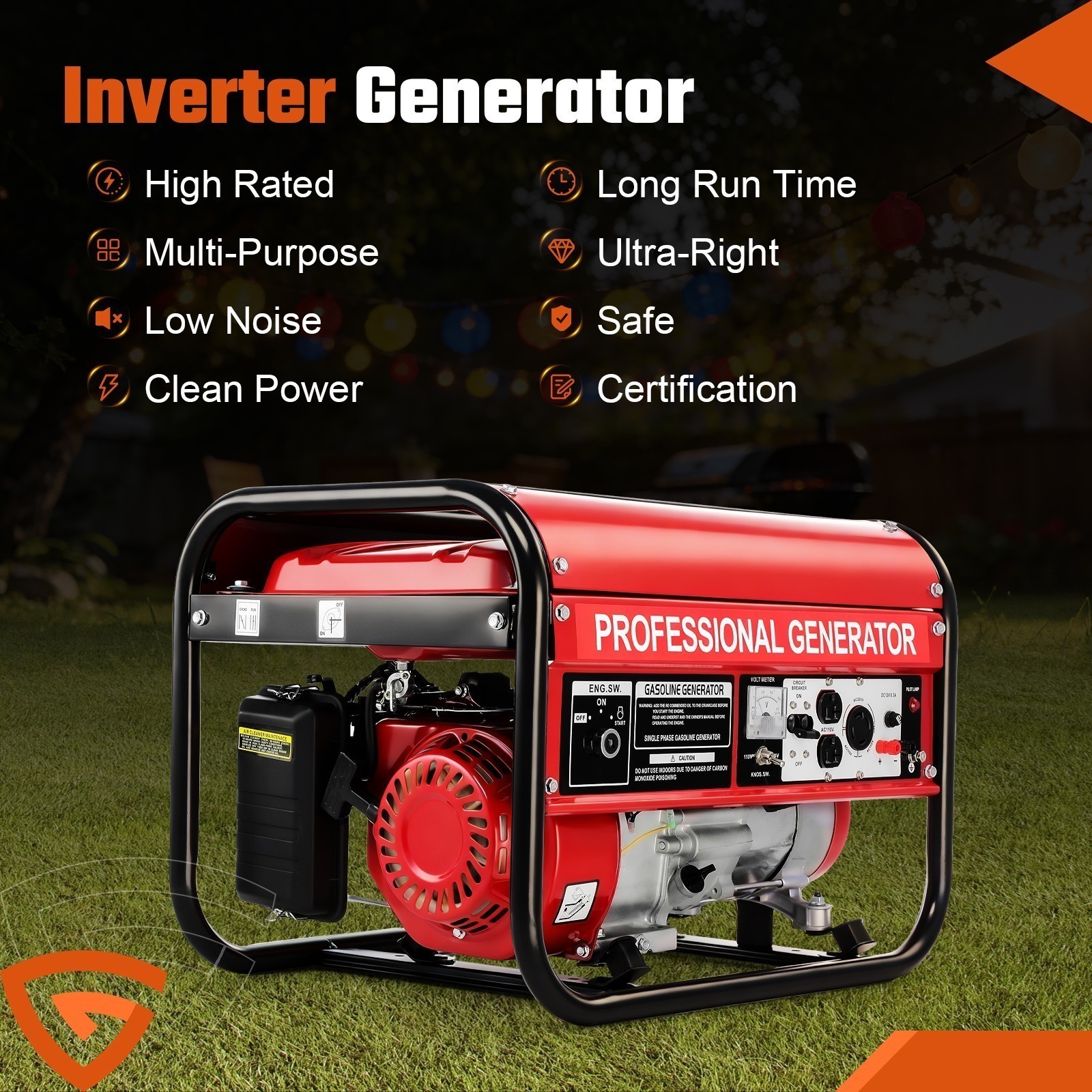 4850W Portable Gasoline Generator 4-stroke 7.5HP for Home Backup Construction