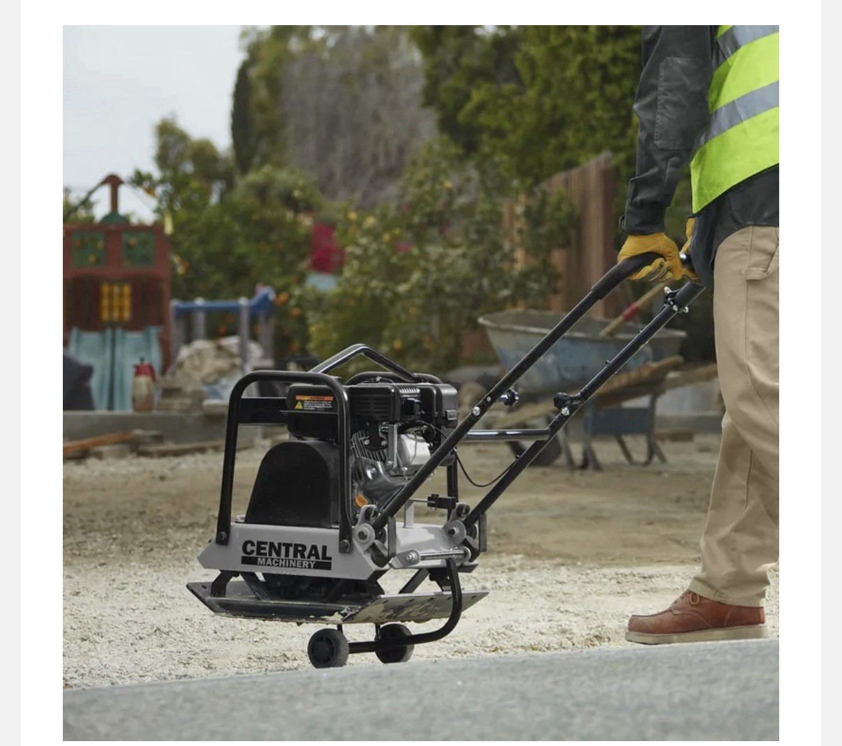 7HP Plate Compactor with Wheel Kit