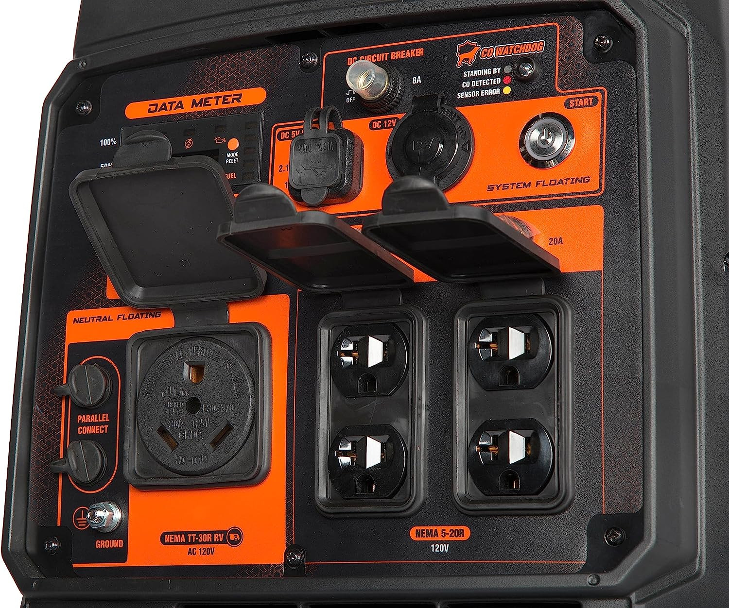WEN 4,800-W Quiet Portable Gas Inverter Generator with Electric Start, CO Sensor