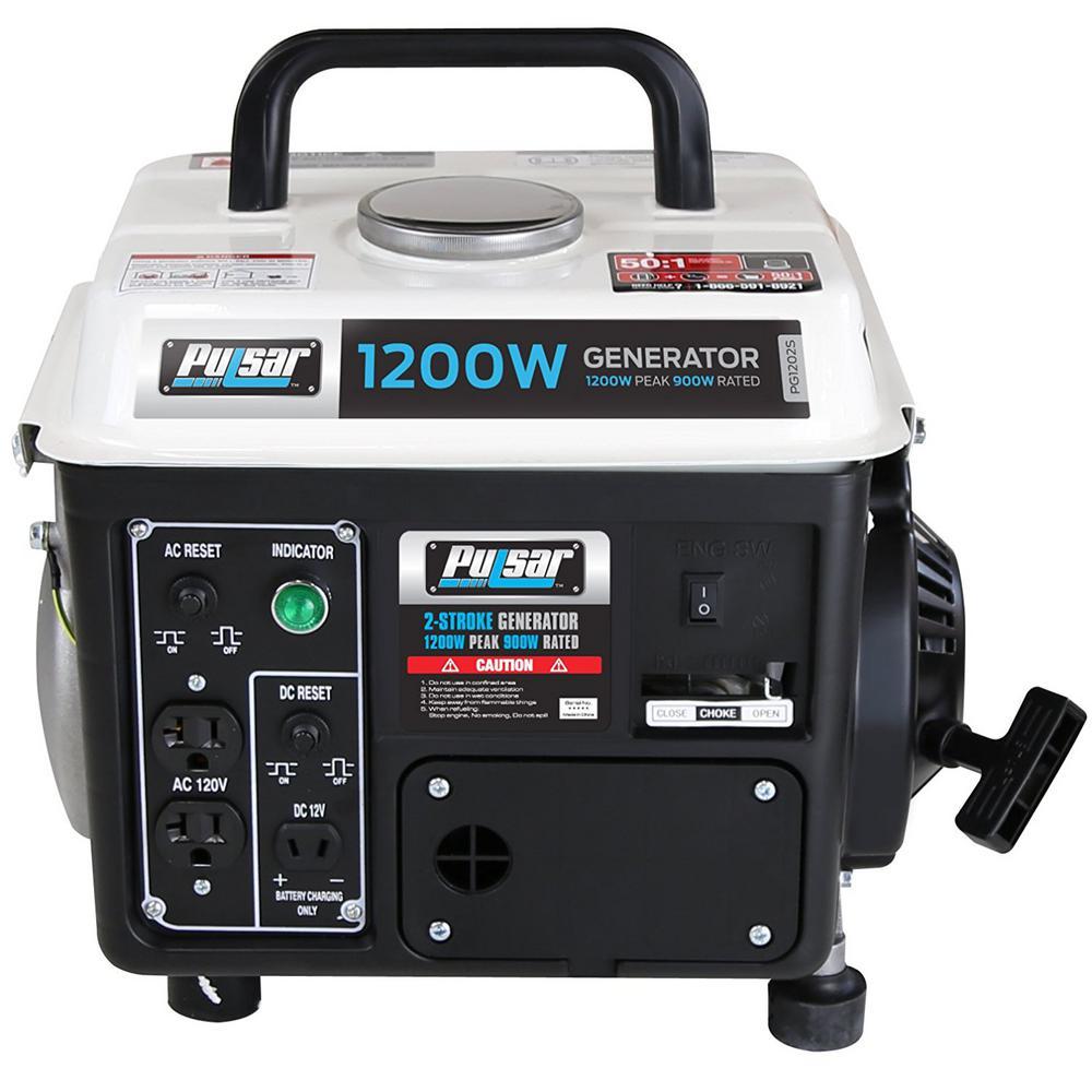 Pulsar 1200-Watt Quiet Portable Gas Powered Generator Home RV Camping Tailgating